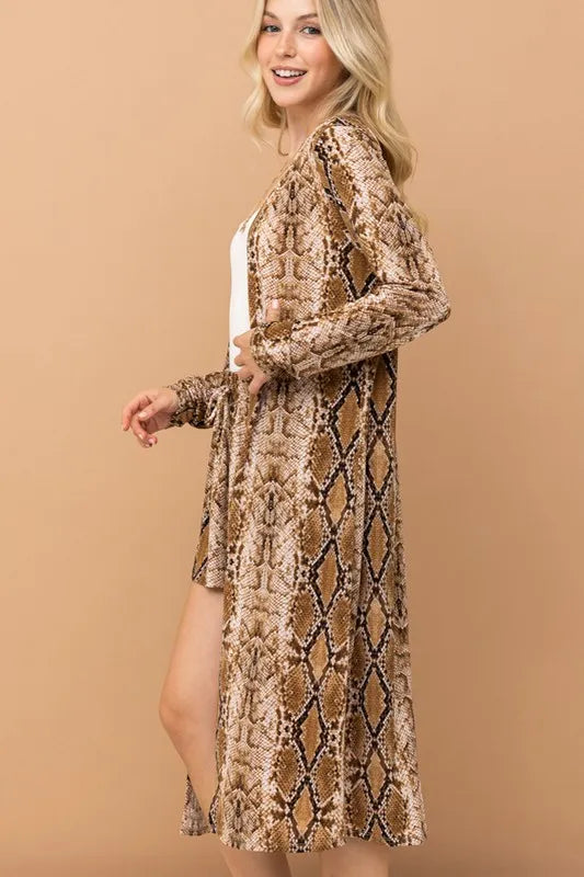 Animal Print Kimono and Shorts Set-Outfit Set-Reef Love