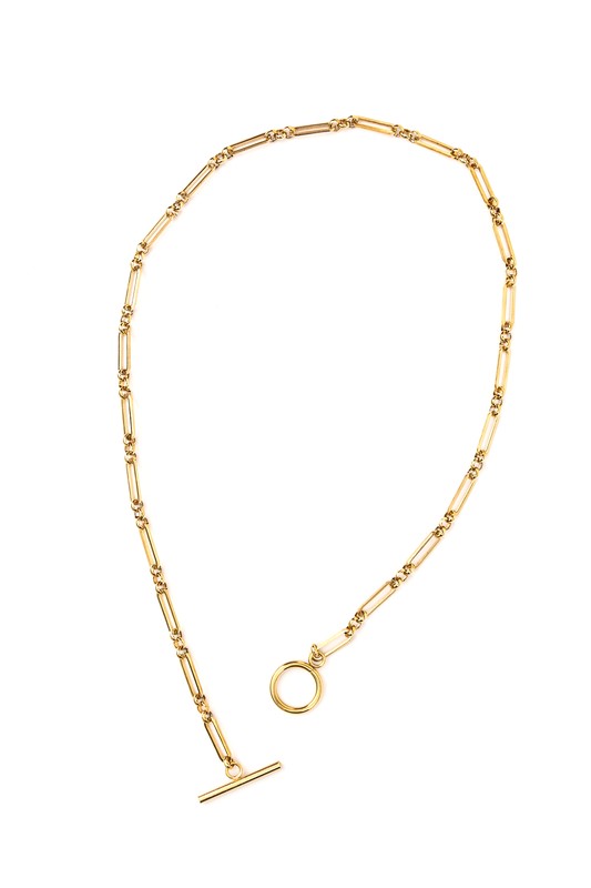 18K Stainless Toggle Chain Necklace, Tarnish Resistant-Reef Love