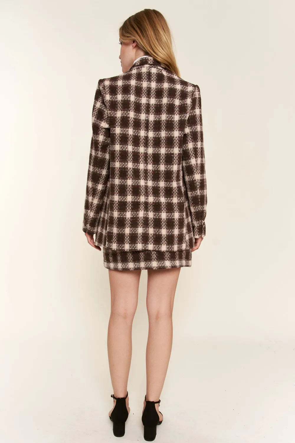Brushed Plaid Mini Skirt-skirt-Reef Love