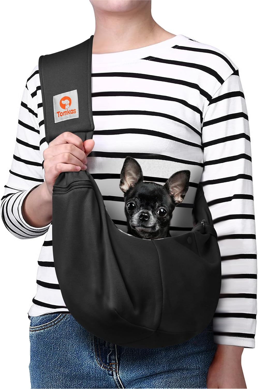 Dog Sling Carrier for Small Dogs Puppy Carrier for Small Dogs (Rose Red, Adjustable Strap for 3-10 Lbs & Zipper Pocket)