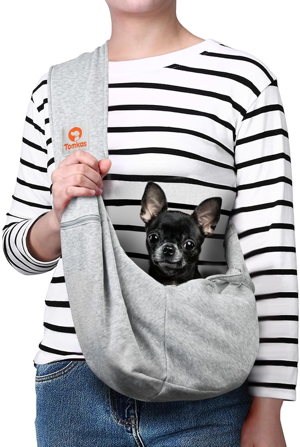Dog Sling Carrier for Small Dogs Puppy Carrier for Small Dogs (Rose Red, Adjustable Strap for 3-10 Lbs & Zipper Pocket)