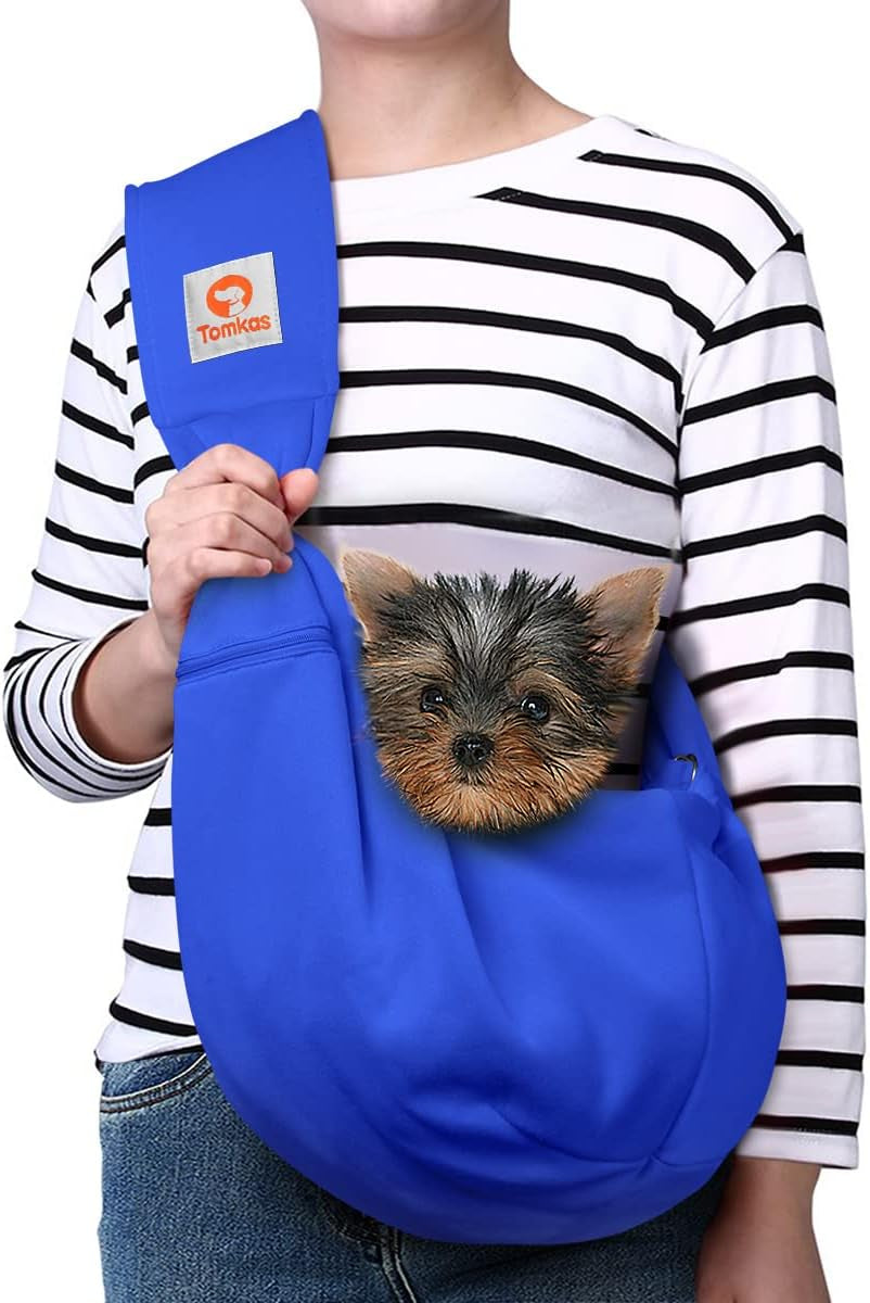Dog Sling Carrier for Small Dogs Puppy Carrier for Small Dogs (Rose Red, Adjustable Strap for 3-10 Lbs & Zipper Pocket)