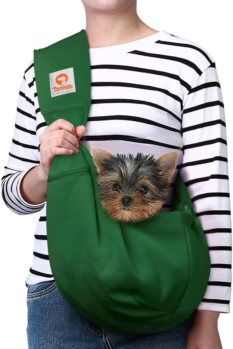 Dog Sling Carrier for Small Dogs Puppy Carrier for Small Dogs (Rose Red, Adjustable Strap for 3-10 Lbs & Zipper Pocket)