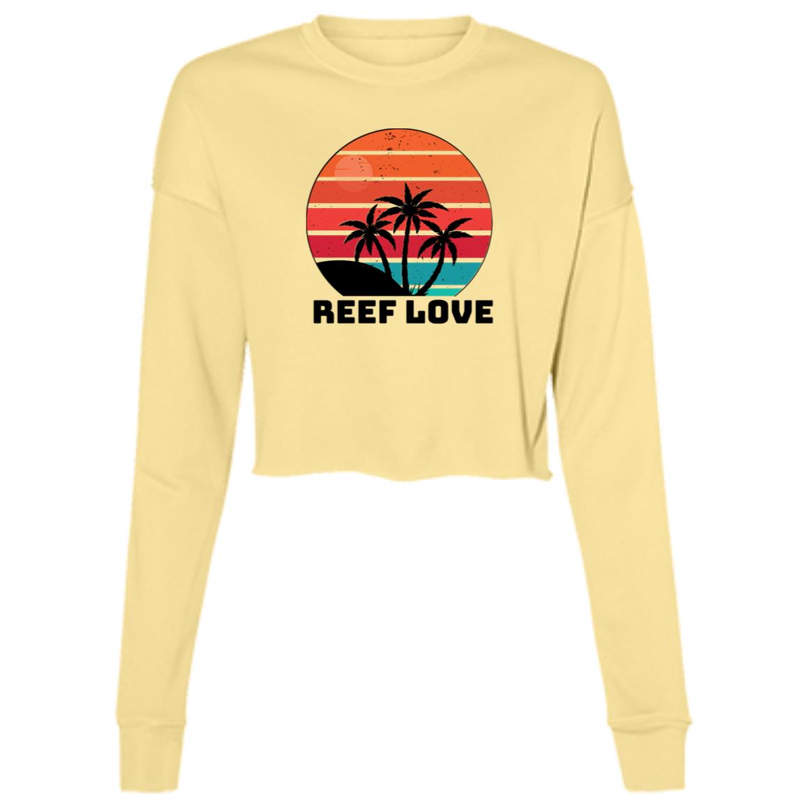 sunset palm reef love cropped hoodie