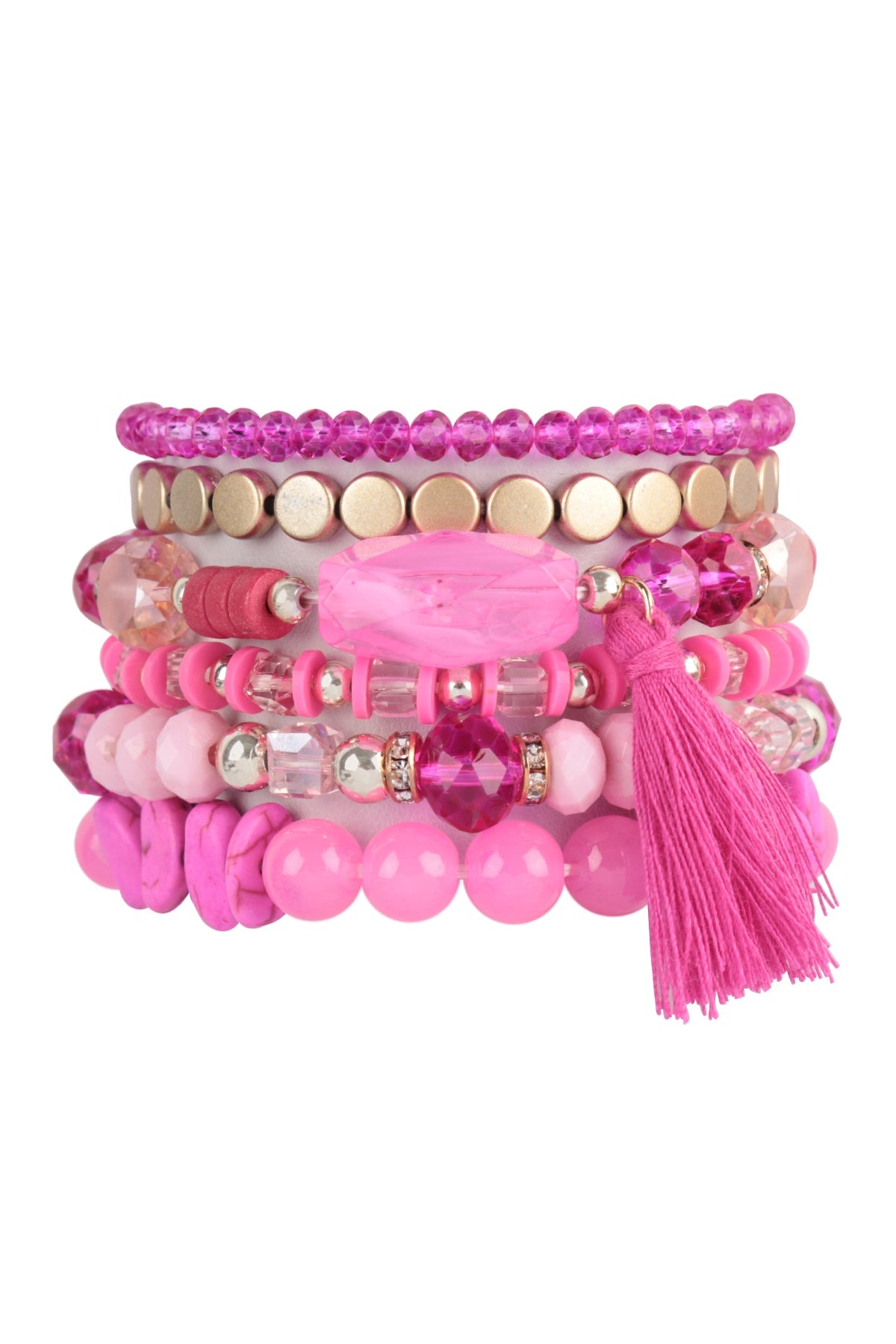 Boho Tassel Charm Bracelet Stacking, Multiple color options