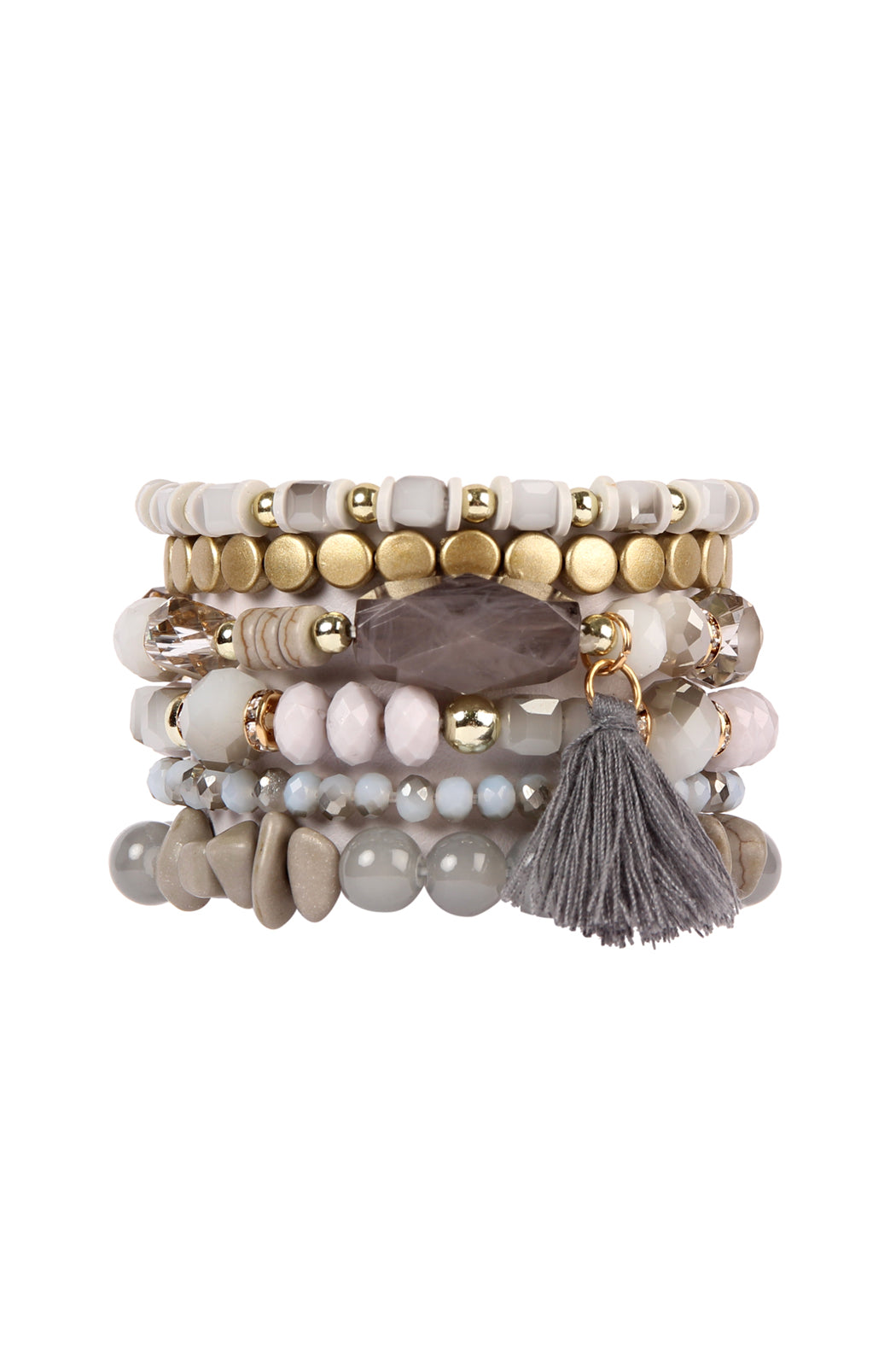 Boho Tassel Charm Bracelet Stacking, Multiple color options