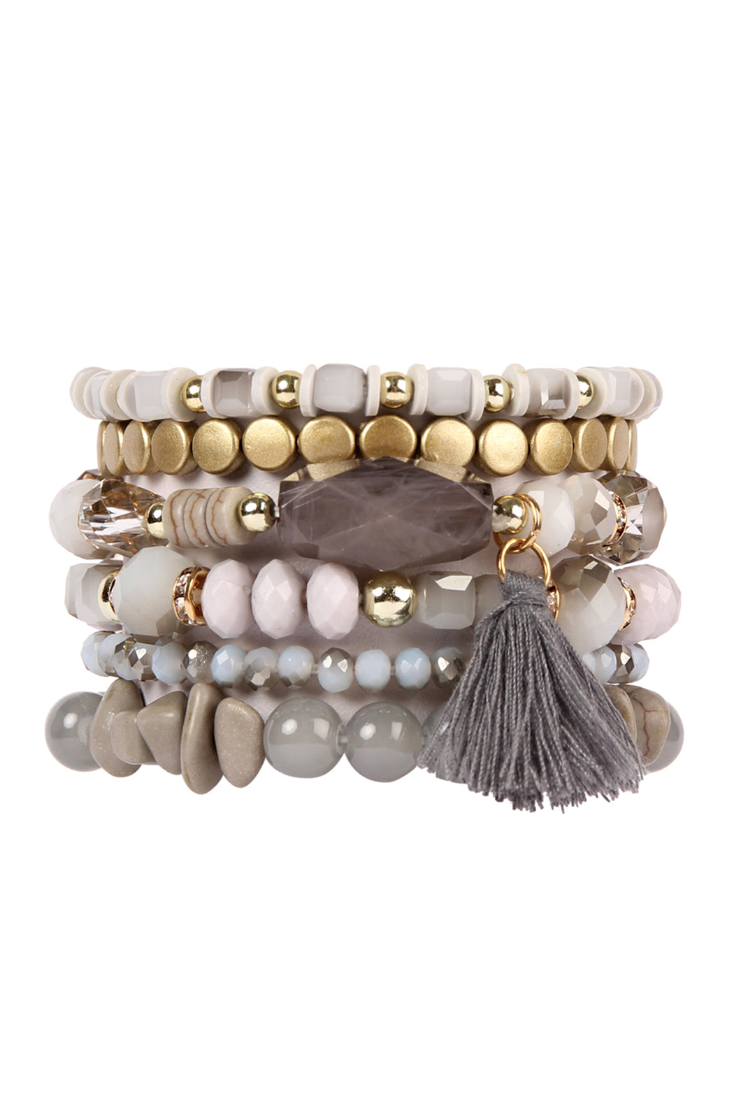 Boho Tassel Charm Bracelet Stacking, Multiple color options