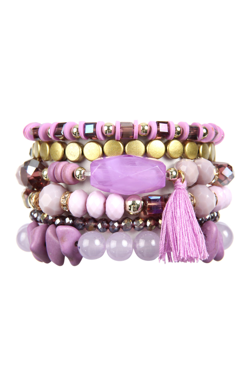 Boho Tassel Charm Bracelet Stacking, Multiple color options