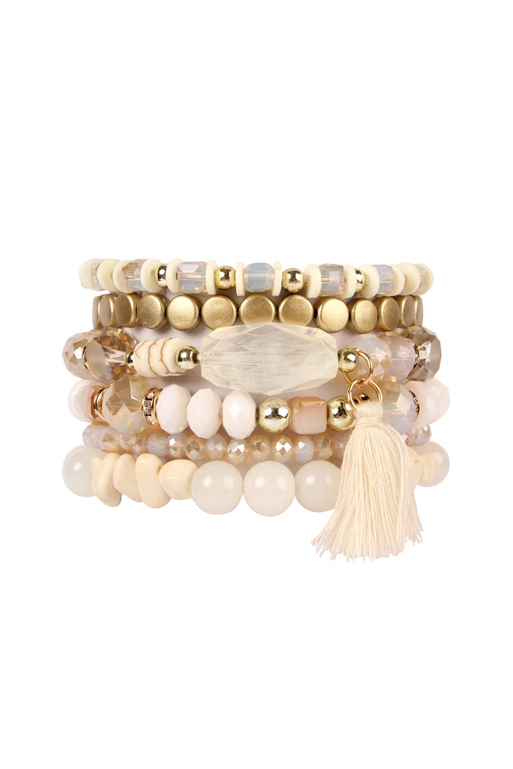 Boho Tassel Charm Bracelet Stacking, Multiple color options
