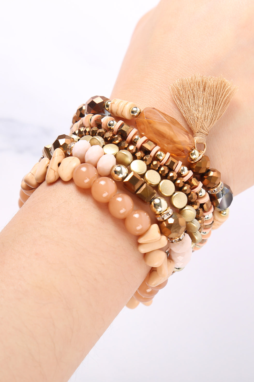 Boho Tassel Charm Bracelet Stacking, Multiple color options
