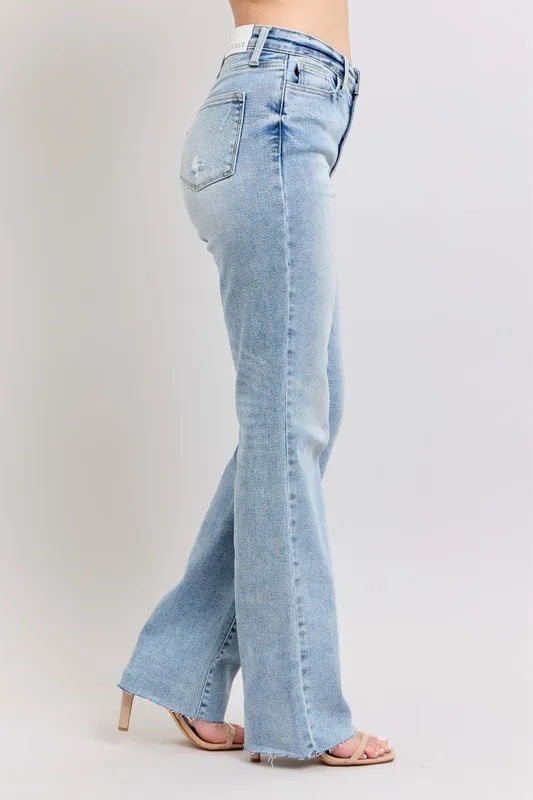 Judy Blue Mid Rise Light Wash Dad Jeans