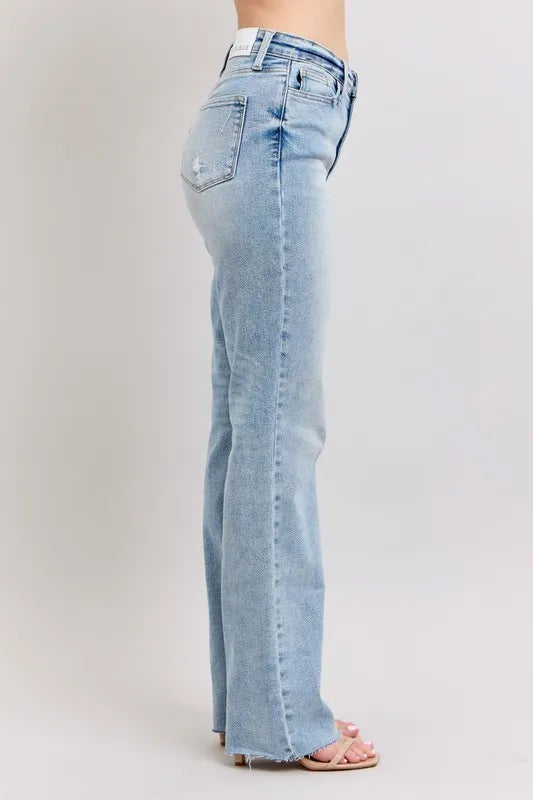 Judy Blue Mid Rise Light Wash Dad Jeans