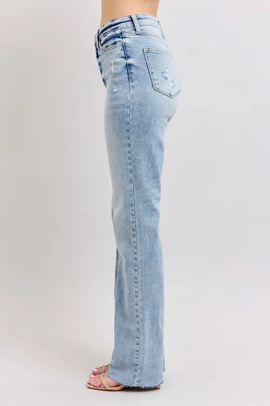 Judy Blue Mid Rise Light Wash Dad Jeans