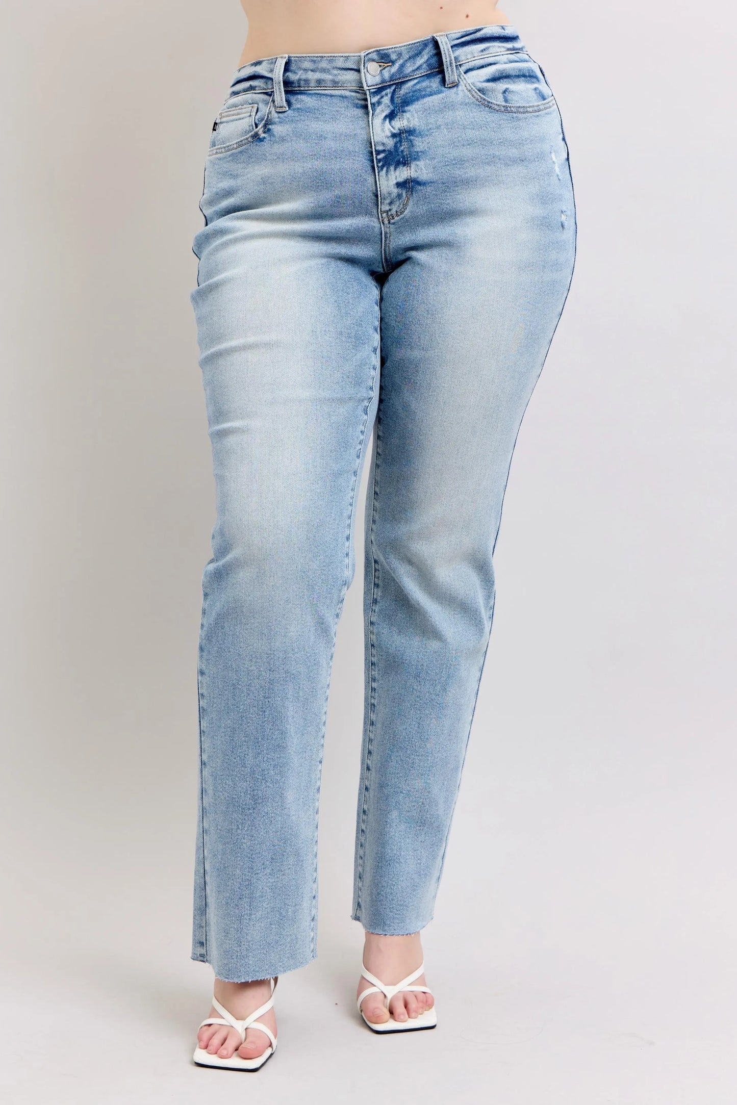 Judy Blue Mid Rise Light Wash Dad Jeans