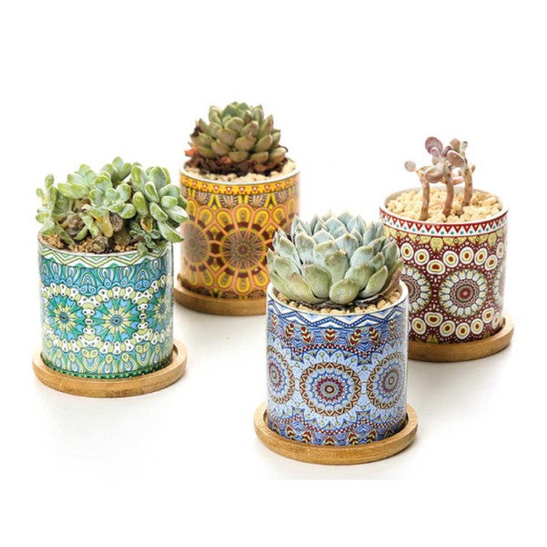 Mandala Planter Set of 4-Planter-Reef Love