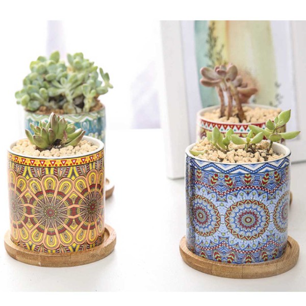 Mandala Planter Set of 4-Planter-Reef Love