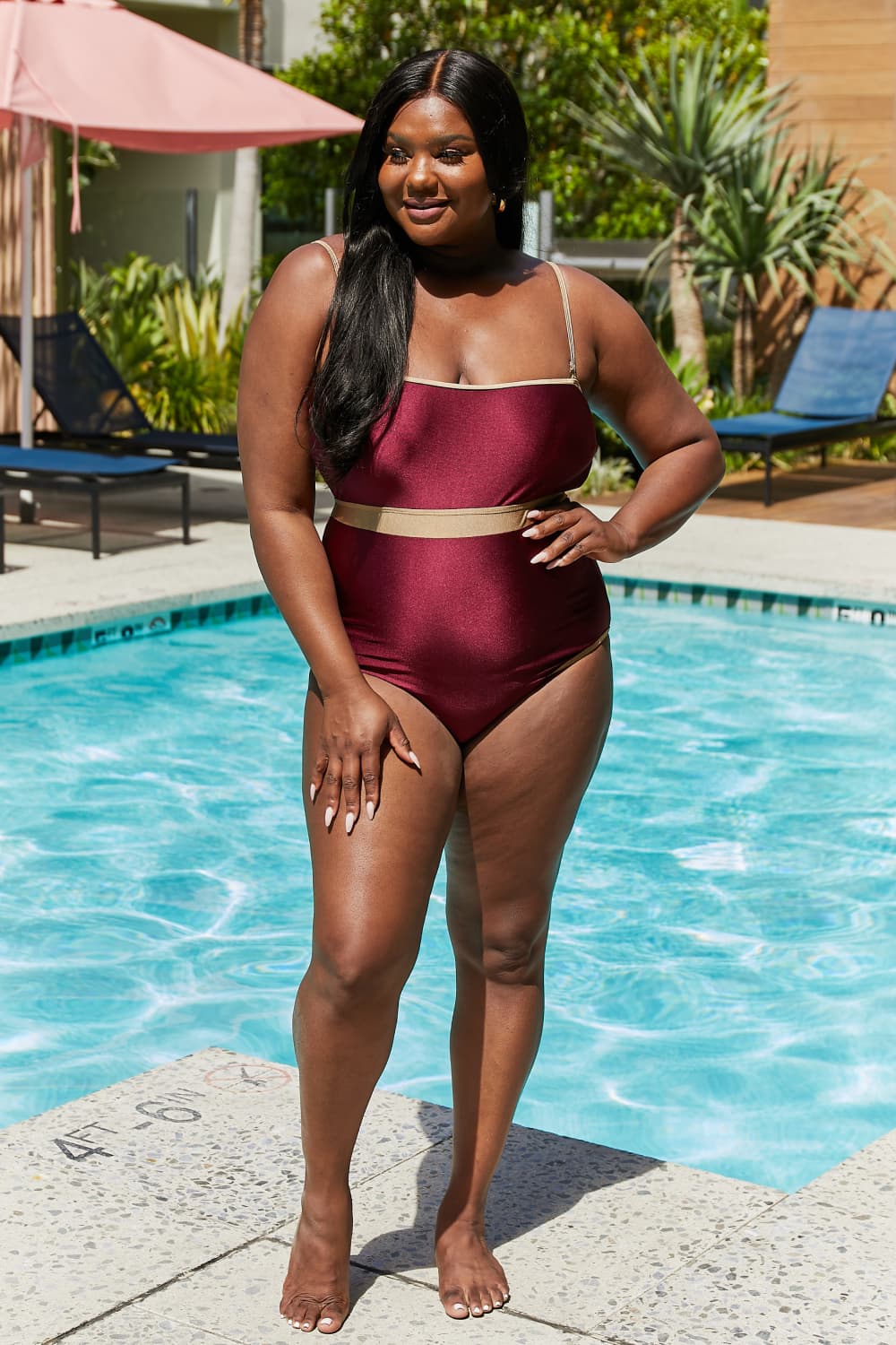 Marina West Swim Wave Break Contrast Trim One-Piece Swimsuit-One Piece Swimsuit-Reef Love
