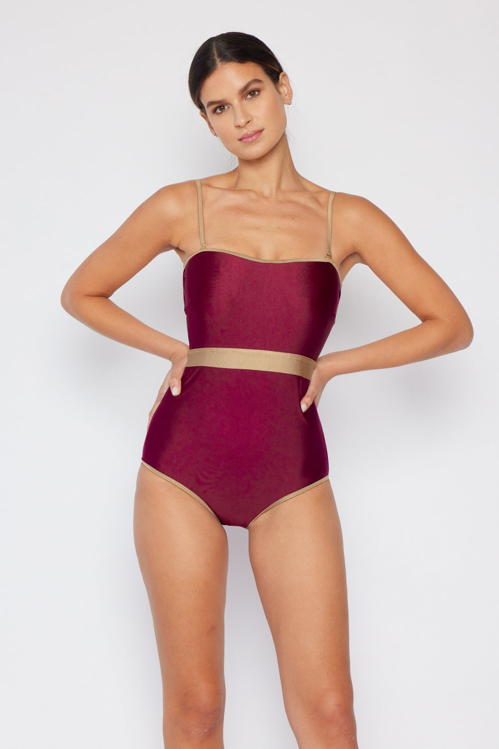 Marina West Swim Wave Break Contrast Trim One-Piece Swimsuit-One Piece Swimsuit-Reef Love