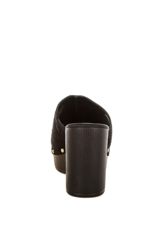 Masaki Soft Suede Leather Wooden Clogs