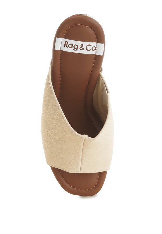 Masaki Soft Suede Leather Wooden Clogs