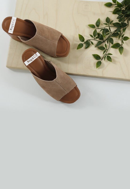 Masaki Soft Suede Leather Wooden Clogs