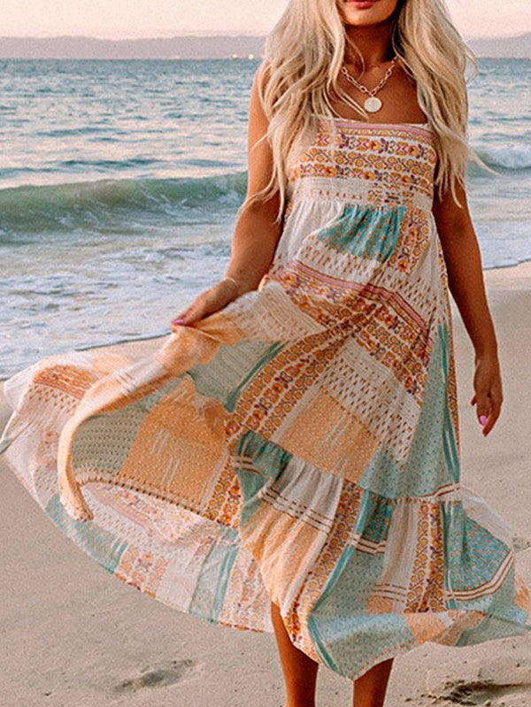 Mint Boho Patchwork Sundress