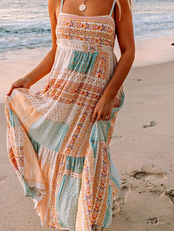 Mint Boho Patchwork Sundress