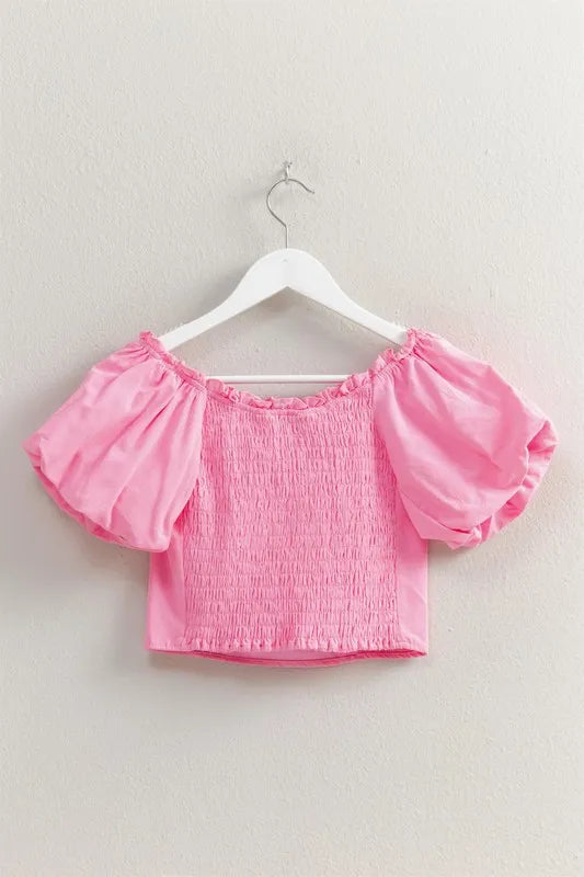 Puff Sleeve Sweetheart Neck Top