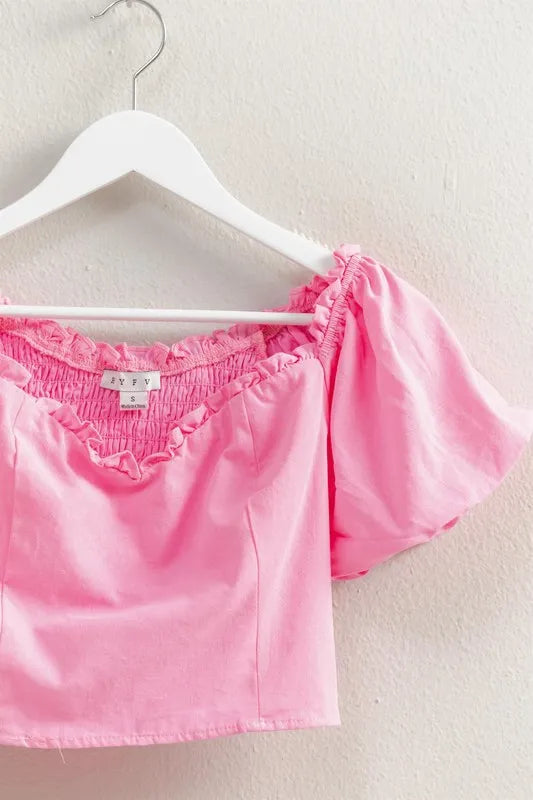 Puff Sleeve Sweetheart Neck Top