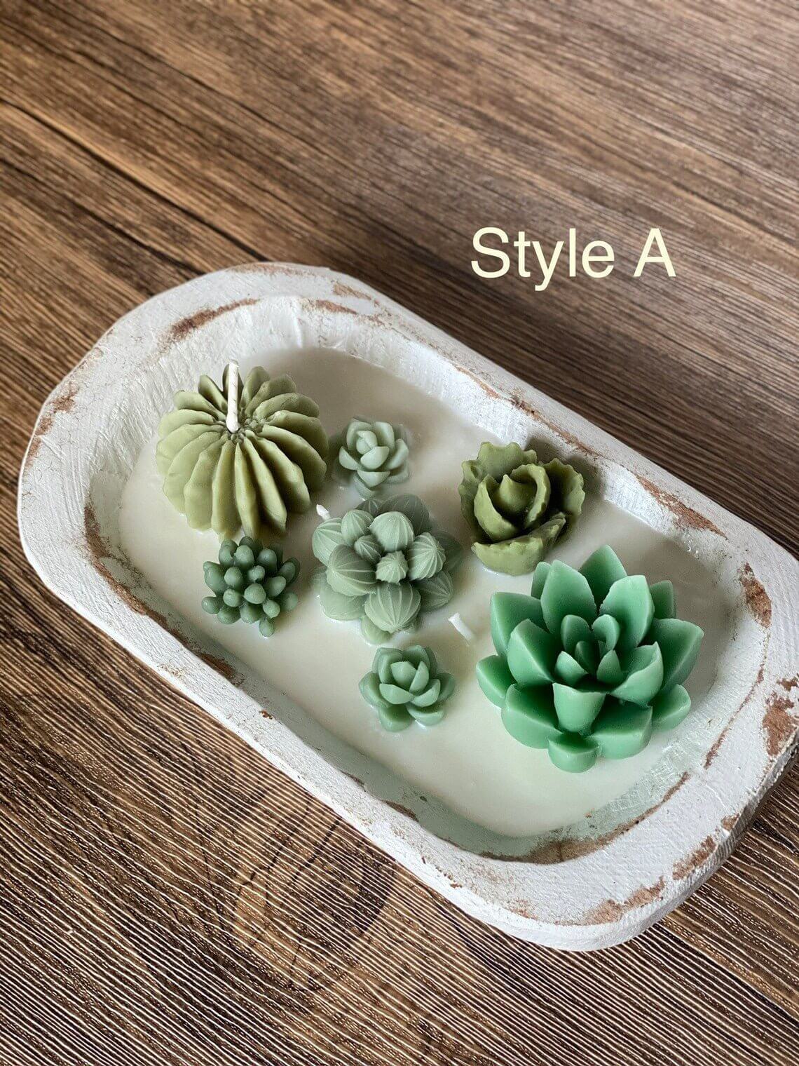 Arizona Dream Scented Cactus Garden Candle in Wooden Bowl-Home & Garden - Home Decor - Candles & Holders-Reef Love