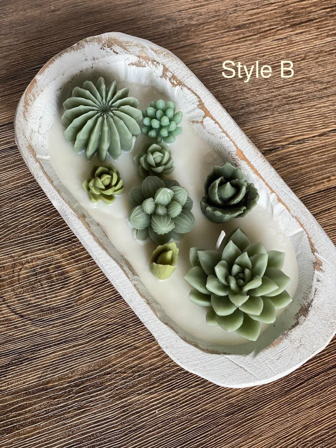 Arizona Dream Scented Cactus Garden Candle in Wooden Bowl-Home & Garden - Home Decor - Candles & Holders-Reef Love