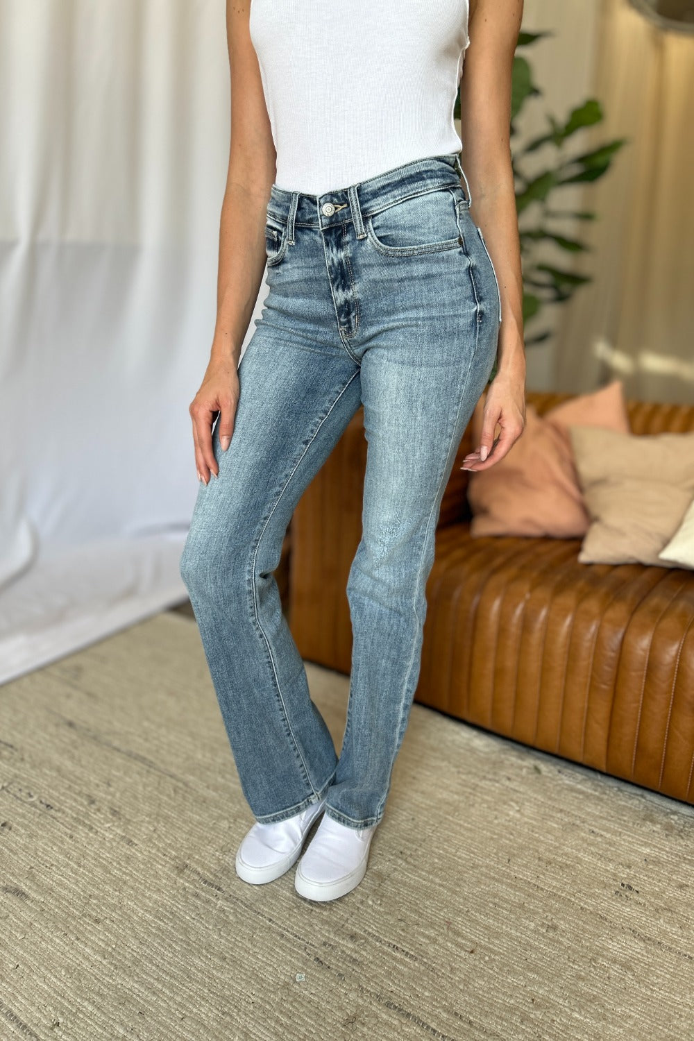 Judy Blue Full Size Medium Rise Bootcut Jeans-Jeans-Reef Love