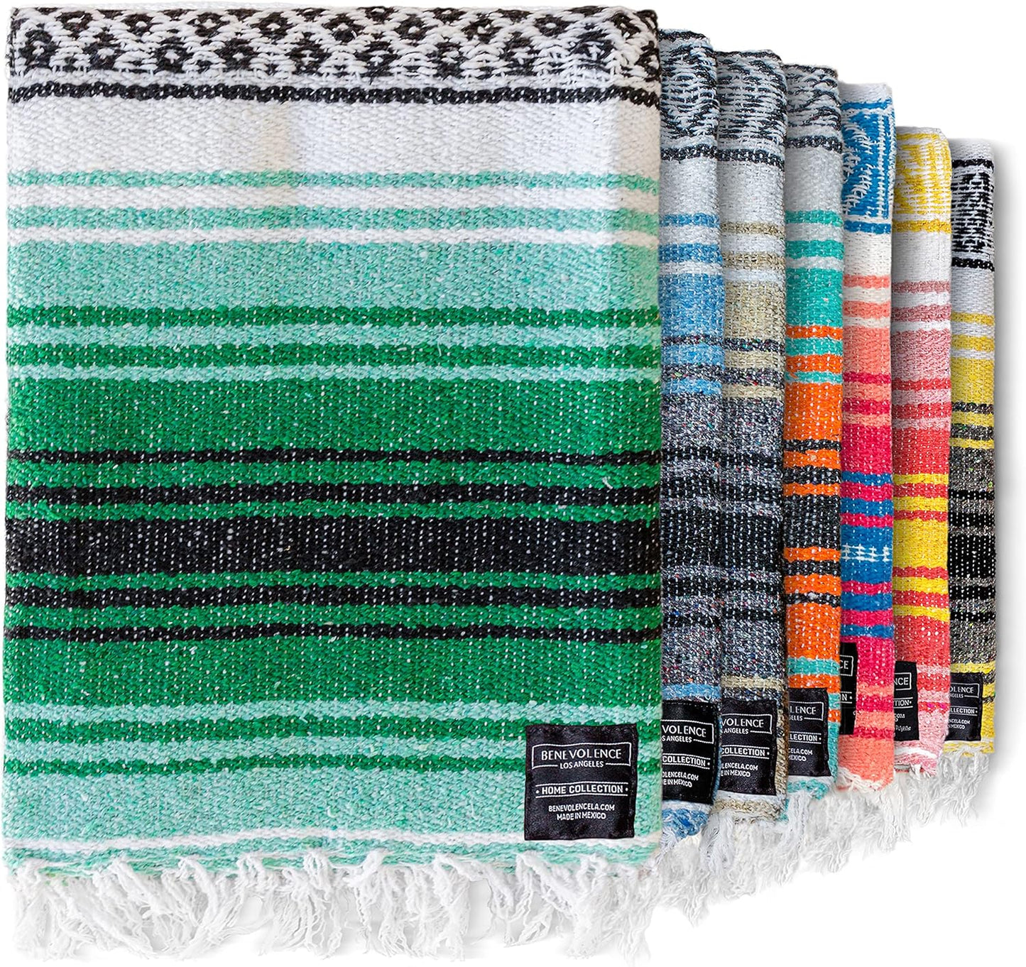 Authentic Handwoven Mexican Blanket | Yoga Blankets, Outdoor, Picnic, Beach, Camping | Equestrian Saddle | Serape 50X70 Inches - Azure, Pack of 1