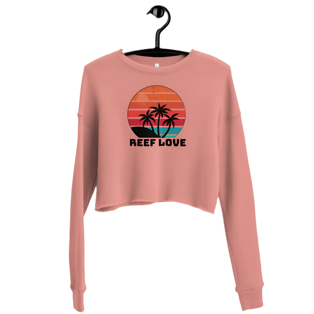 sunset palm reef love cropped hoodie