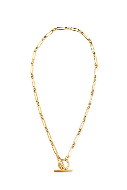 18K Stainless Toggle Chain Necklace, Tarnish Resistant-Reef Love