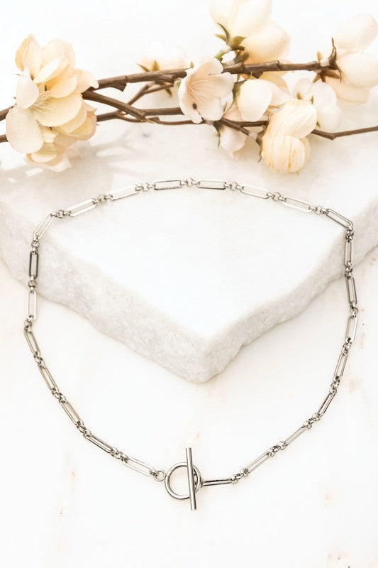 18K Stainless Toggle Chain Necklace, Tarnish Resistant-Reef Love
