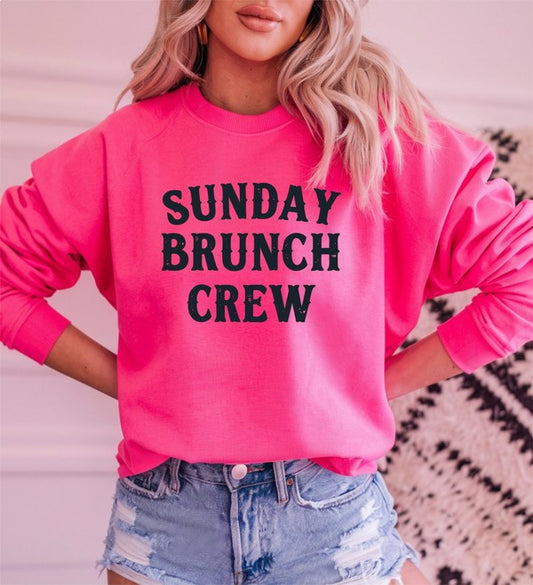 Sunday Brunch Crew women’s sweatshirt in pink.