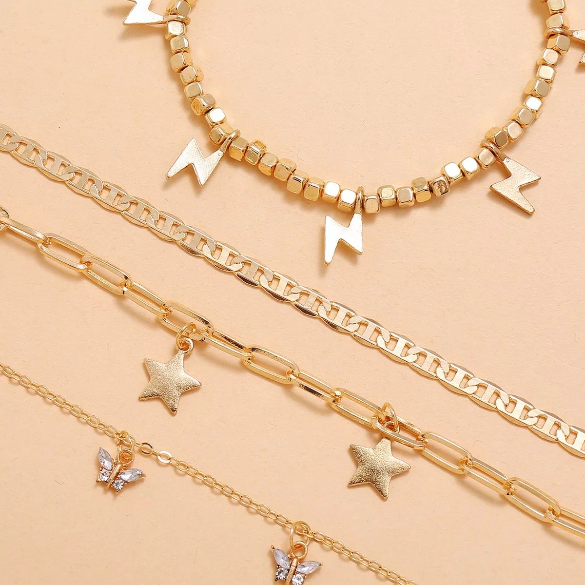Trendy Player Anklet Set-Jewelry & Accessories - Jewelry Sets & More - Anklets-Reef Love