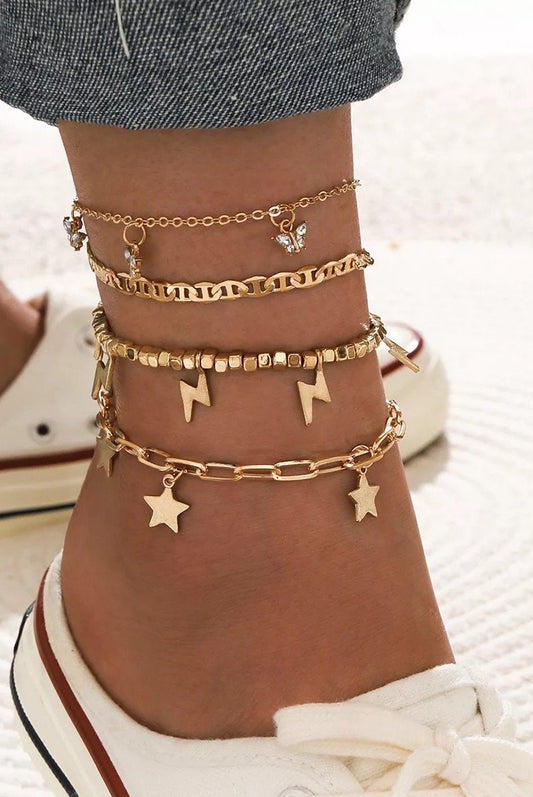 Trendy Player Anklet Set-Jewelry & Accessories - Jewelry Sets & More - Anklets-Reef Love