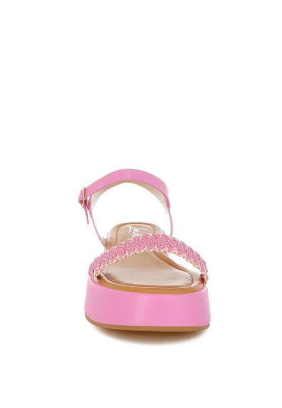 Anglong Raffia Flatform Sandals