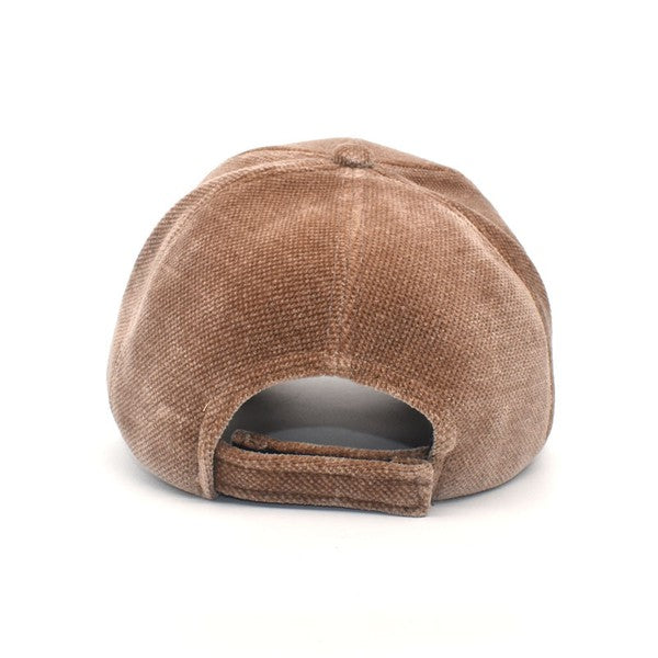 Women’s Velour Baseball Cap. Baseball mom hat