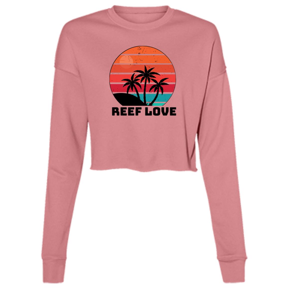 sunset palm reef love cropped hoodie