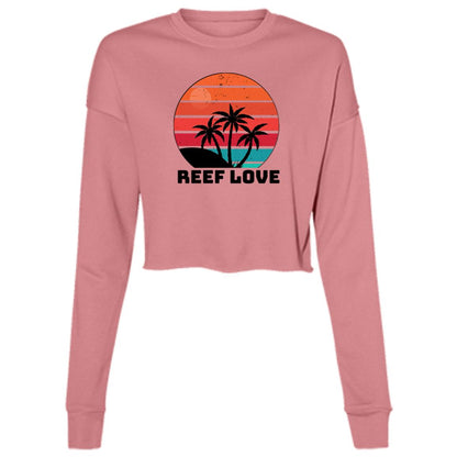 sunset palm reef love cropped hoodie