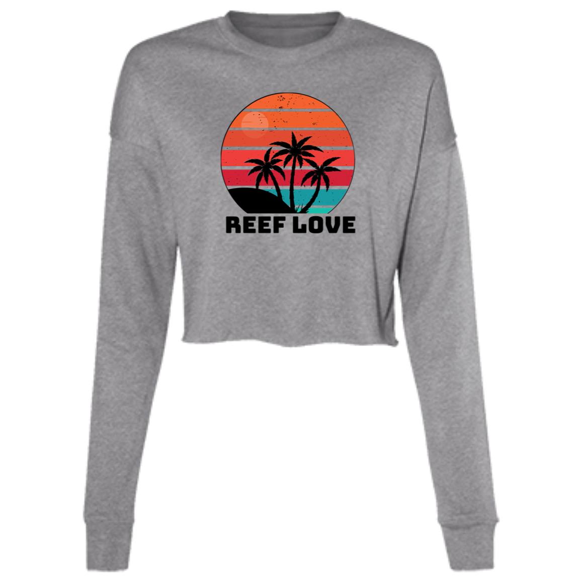 sunset palm reef love cropped hoodie