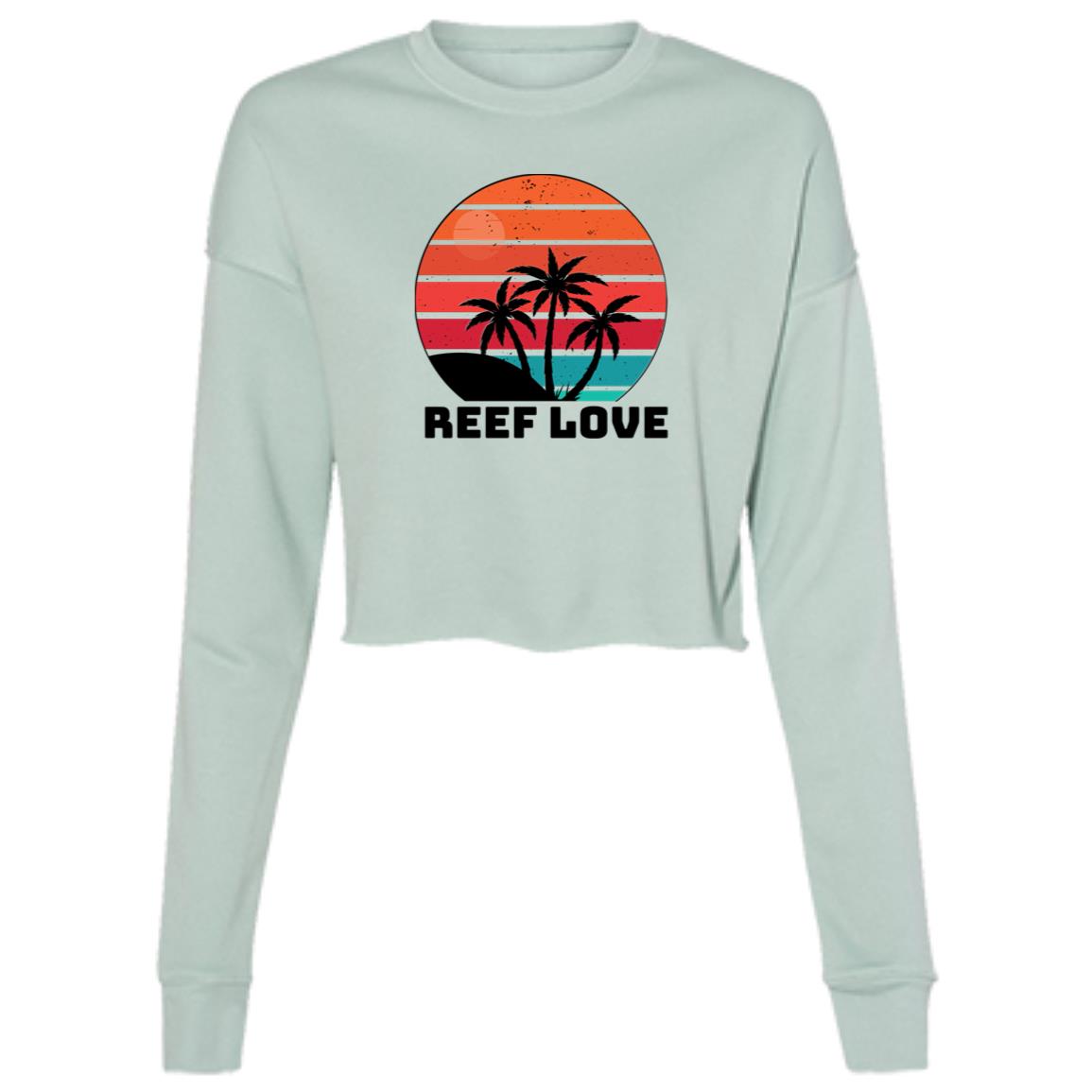 sunset palm reef love cropped hoodie