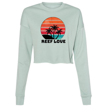 sunset palm reef love cropped hoodie