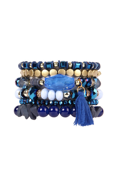 Boho Tassel Charm Bracelet Stacking, Multiple color options