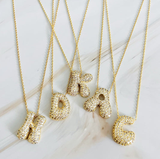 gold initial necklace