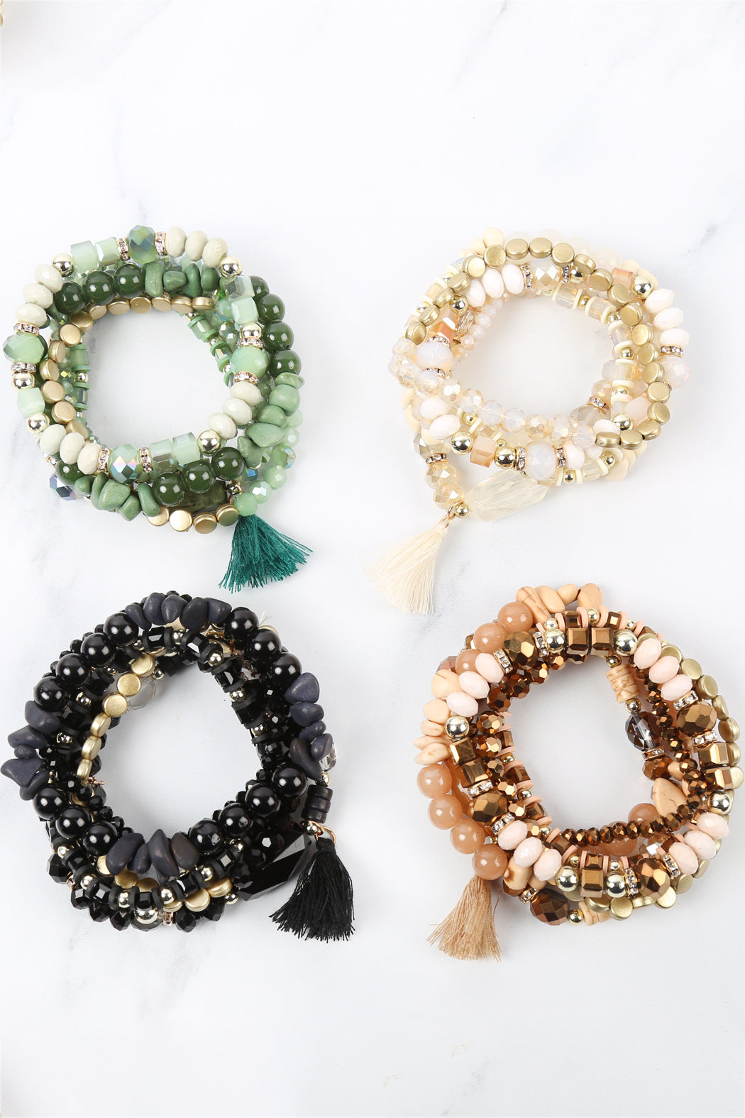 Boho Tassel Charm Bracelet Stacking, Multiple color options