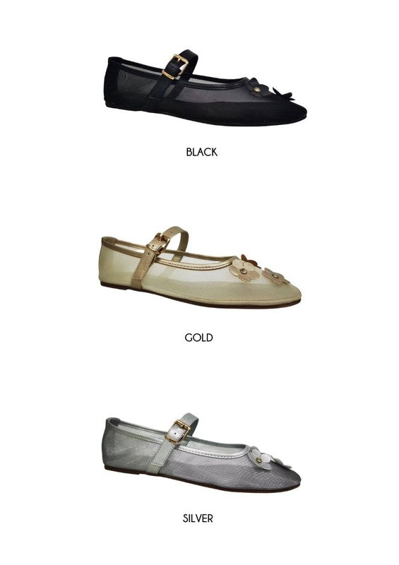 LEVI Ballerina Flats with Strap